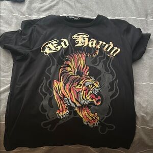 Ed Hardy Black Tee with Tiger Graphic